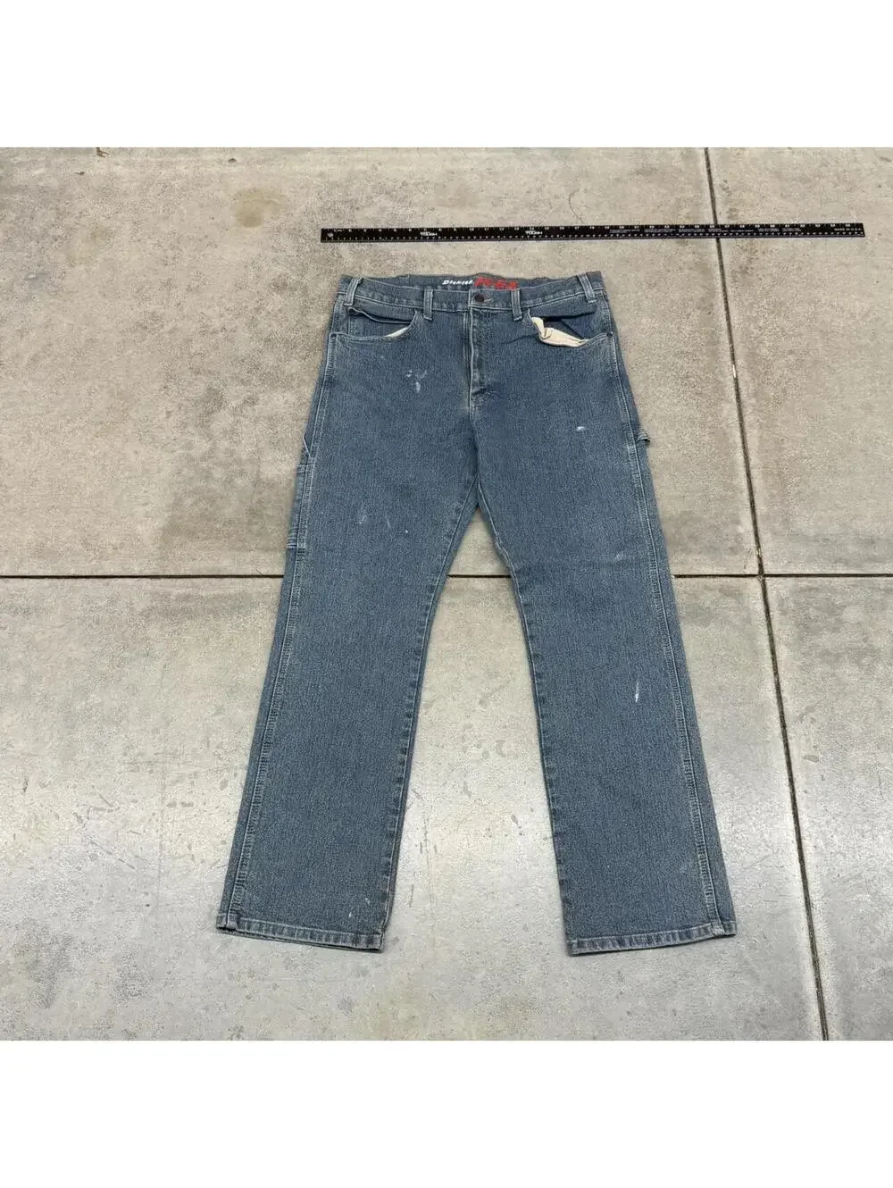 vintage dickies relaxed baggy fit dark blue jeans size 34 x 30